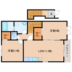 桜井駅 徒歩20分 2階の物件間取画像